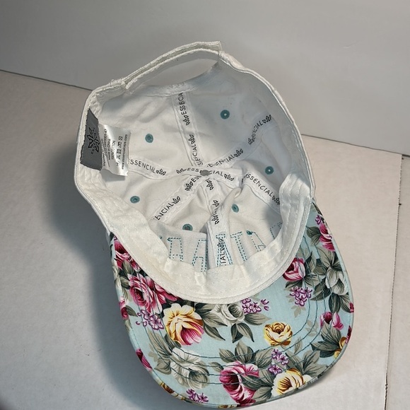 🔵 MIAMI Ball Cap Hat With Floral Brim And Adjustable Velcro Strap - Picture 6 of 9